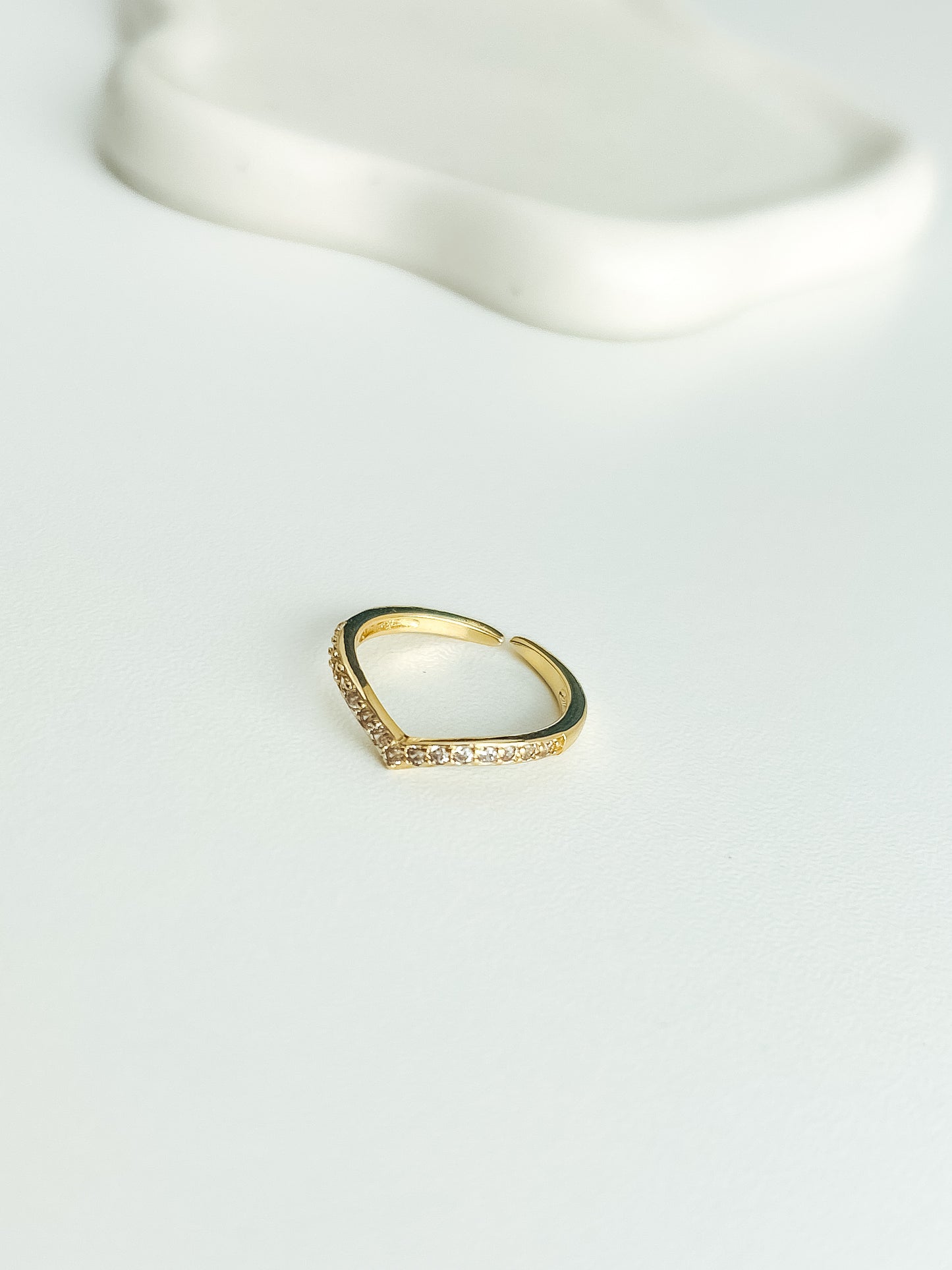 Chevron Dainty Adjustable Ring