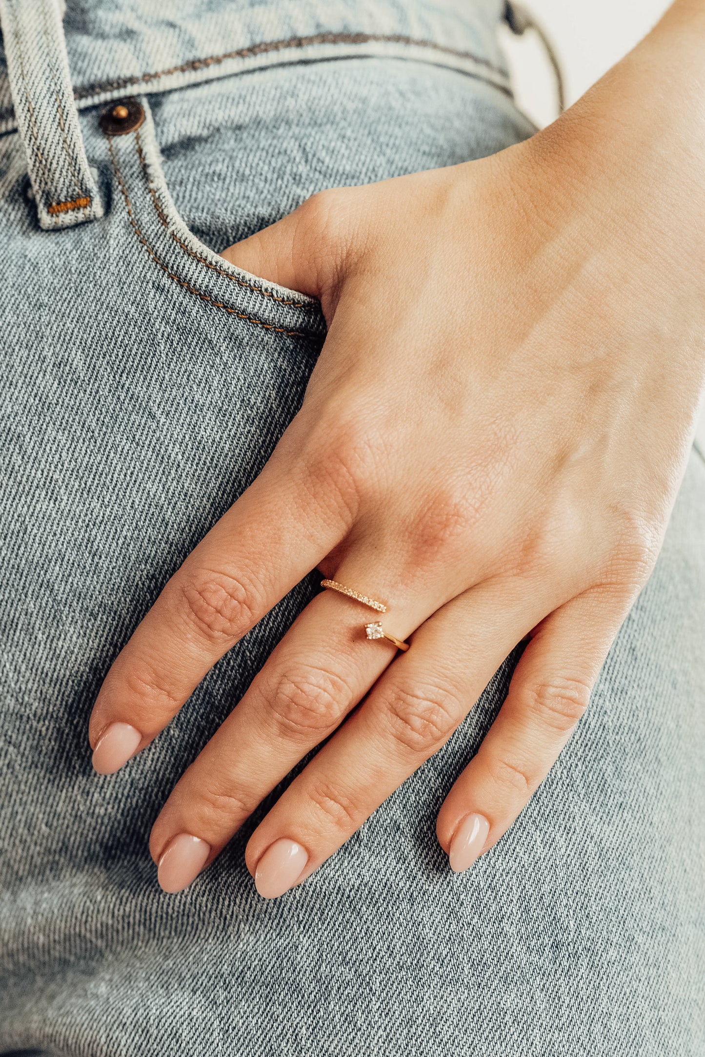 Crystal Zirconia Open Ring