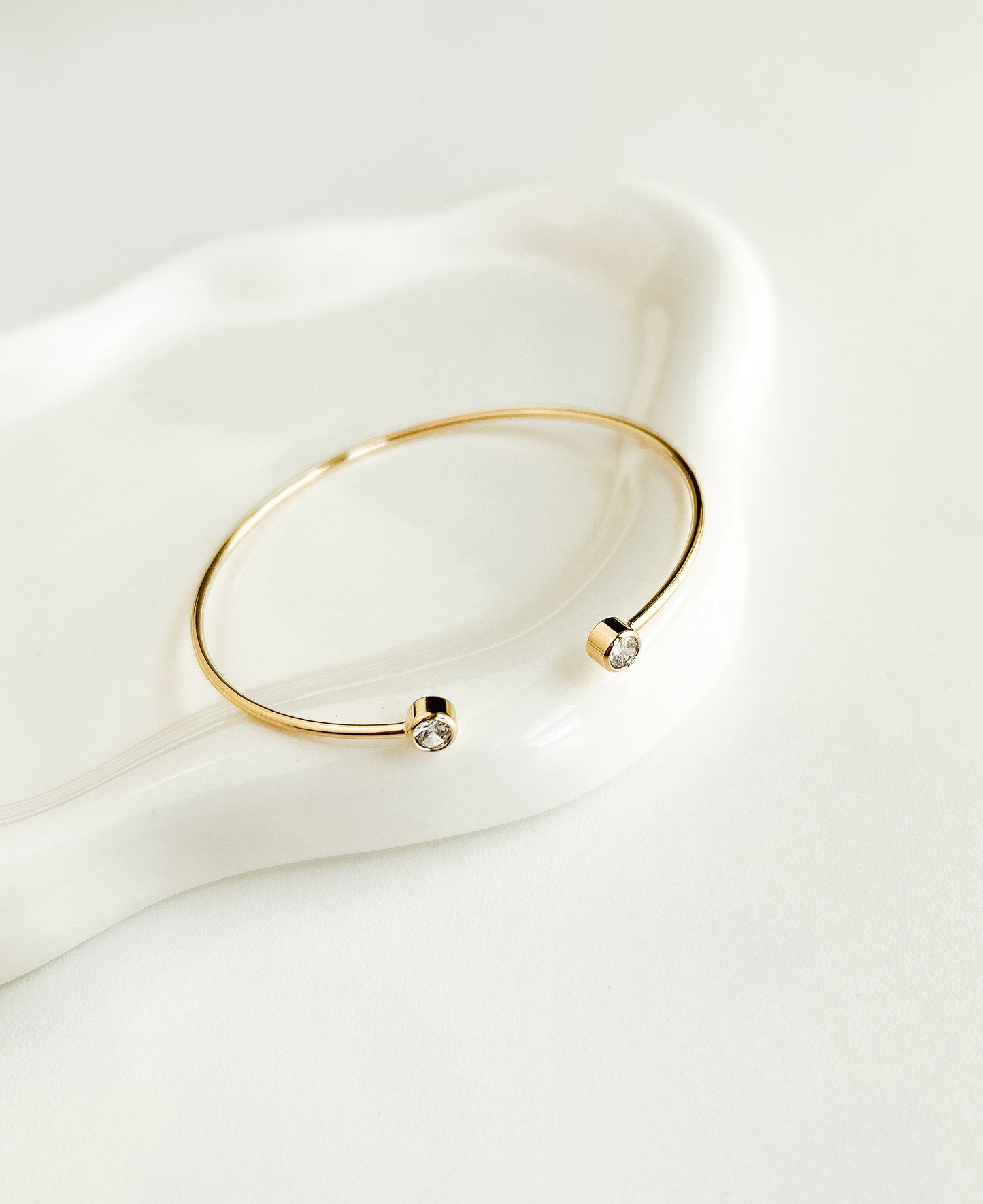 Bezel Stone Open Bangle