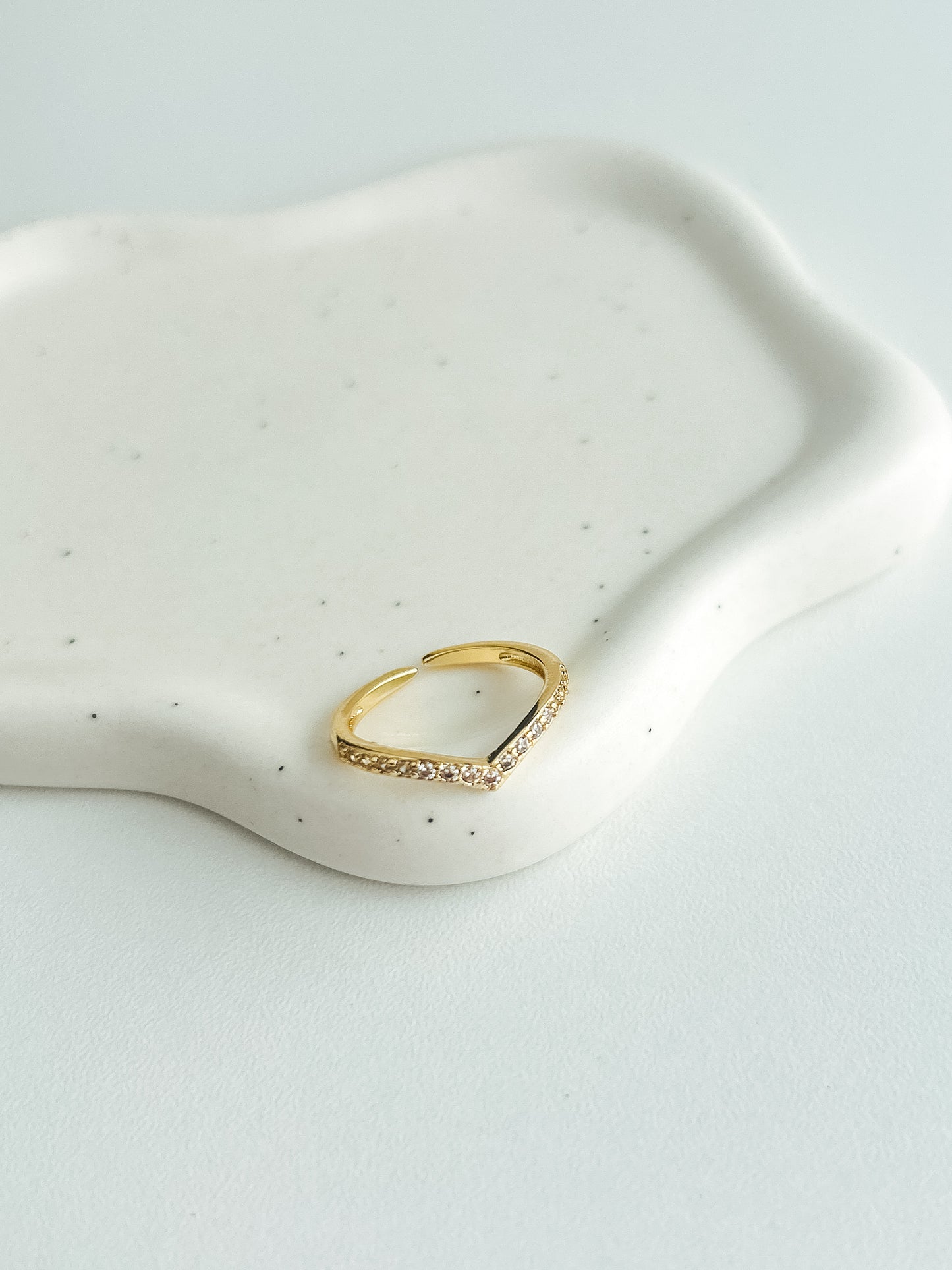 Chevron Dainty Adjustable Ring