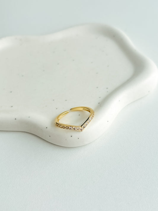 Chevron Dainty Adjustable Ring