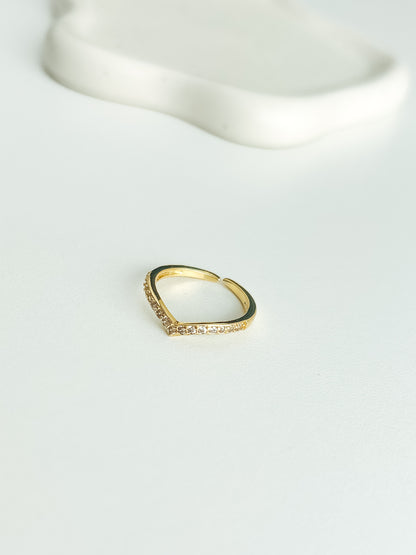 Chevron Dainty Adjustable Ring