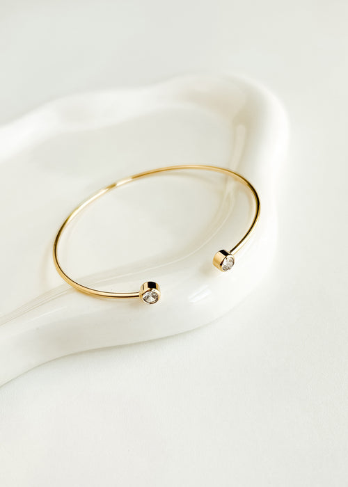 Bezel Stone Open Bangle