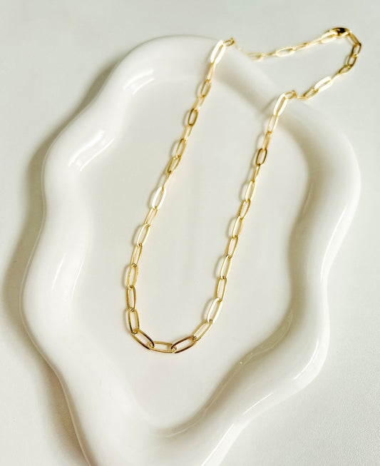 Necklace 18k Gold Paperclip Chain